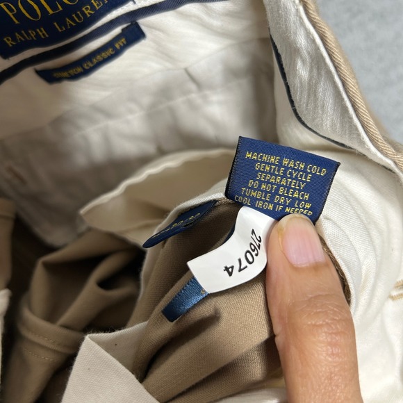 Polo Ralph Lauren Khaki Chino Pants Mens Size 30x32 Stretch Classic Fit Preppy - Picture 5 of 15